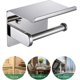 thumbnail image 2 of Stainless Steel Polished Chrome Modern Roll Paper Holder, Self Adhesive Wall Mount, Bathroom Kitchen Accessories, 2 of 5