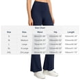 thumbnail image 3 of Seamless Yoga Pants for Women High Waisted Flare Pants Stretchy Gym Workout Pilates Leggings Athletic Trousers for Ladies Navy L, 3 of 8