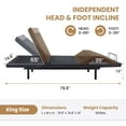 thumbnail image 2 of Sha Cerlin Upholstered King Size Ergonomic Electric Adjustable Bed Base Frame with Upgraded Motor 2.0, Wireless Remote Control, Independent Head & Foot Incline, 2 of 12