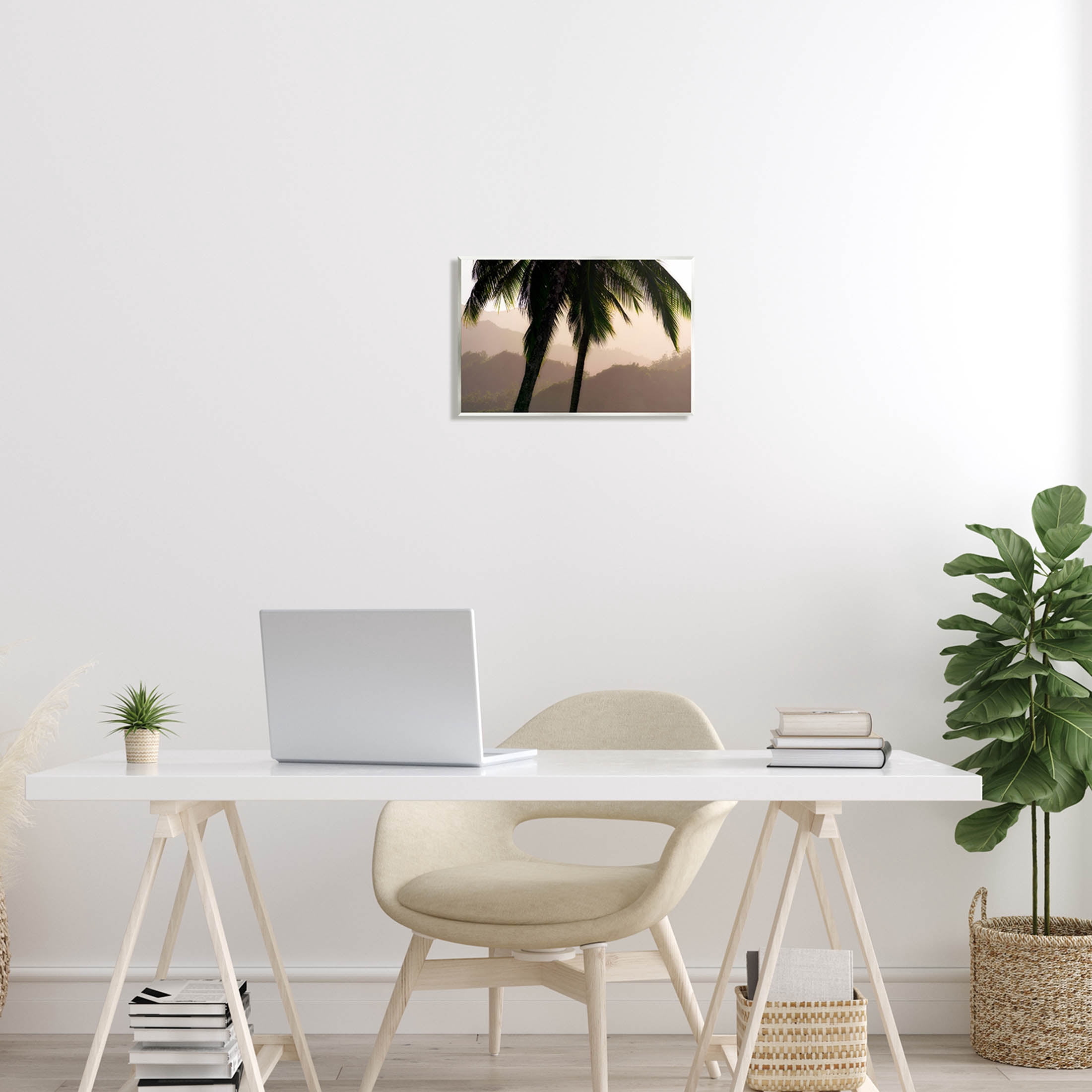 Stupell Industries Tropical Overhanging Palms Distant Land Photograph Unframed Art Print Wall Art, Design by Dennis Frates