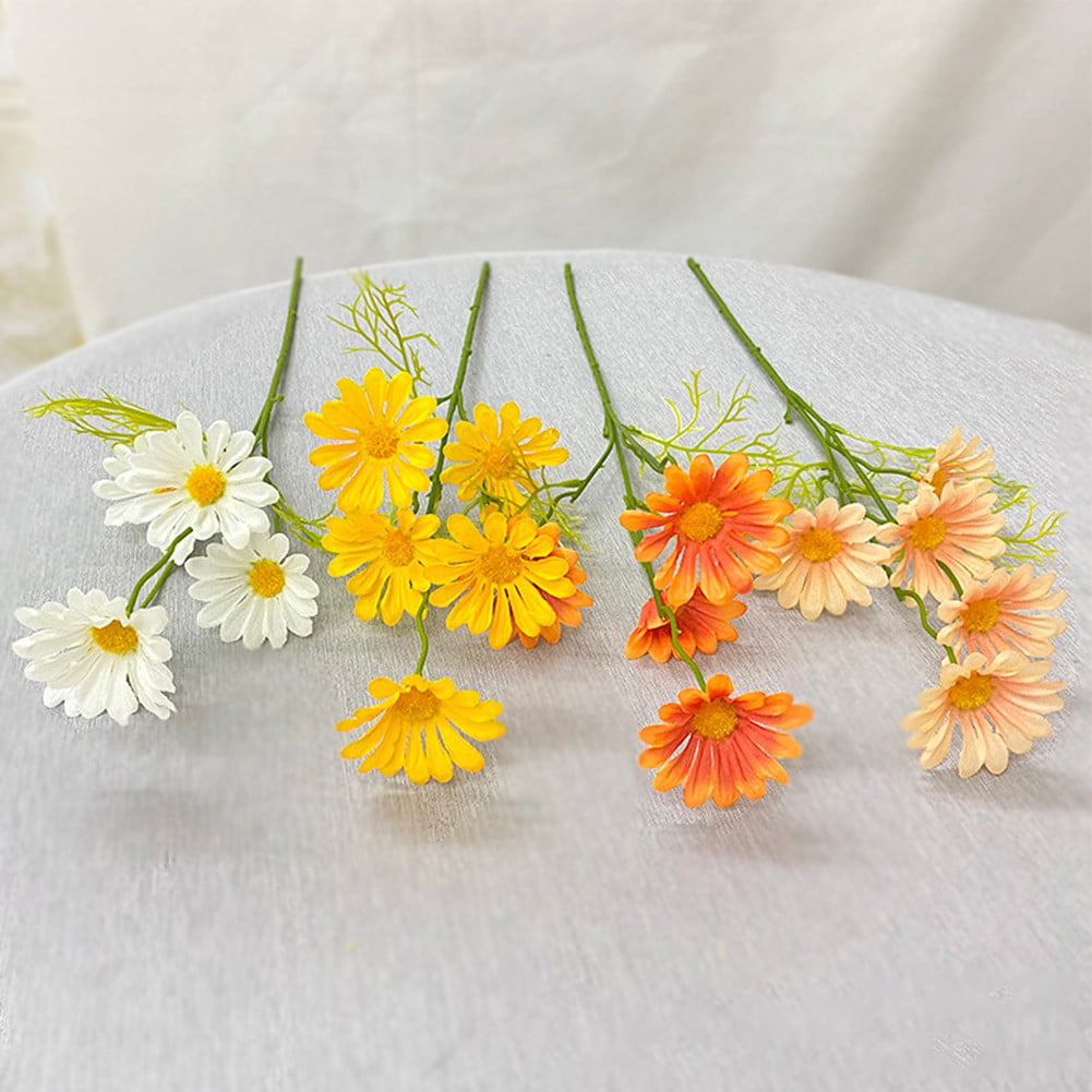 Zerolife 53Cm 4Heads Artificial Daisy Flowers Silk Fake Chamomile