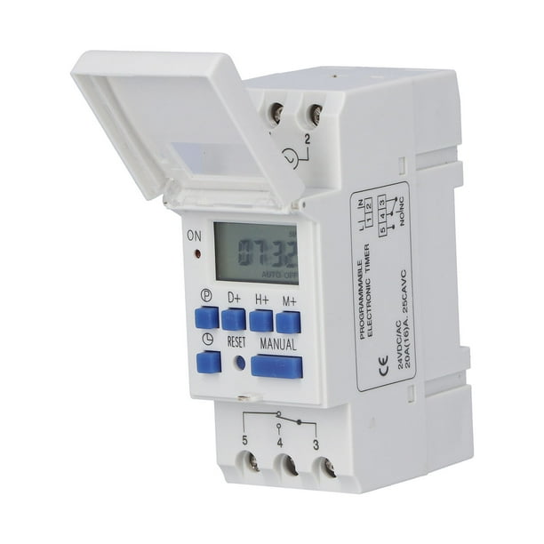 Temporizador de programación LCD, THC15A Guía de temporizador programable Interruptor de relé de tiempo Guía Interruptor de relé de tiempo de riel Construido para durar VoborMX herramienta
