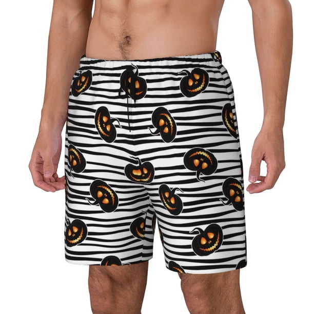 Fotbe Haloween Pumpkins Traje de Baño para Hombre – Shorts de Natación de Secado Rápido con Forro y Bolsillos-3X-Large
