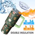 thumbnail image 3 of 40 oz Winter Snowman Christmas Tumbler with Handle and Straw, Stainless Steel Insulated Cup 40 oz, Leak Proof Holiday Mug, Festive Present, 3 of 4
