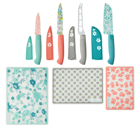The Pioneer Woman Evie 7-Piece Stainless Steel Cutlery and Cutting Mats Set