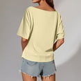 thumbnail image 3 of Women's Off Shoulder Basic Tee Casual Summer Tops Lightweight Pure Stretch Knit Blouse for Daily Wear with Jeans, 3 of 4