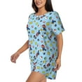 thumbnail image 2 of Saiise Mario Ak Pajamas Sets for Women Soft Short-Sleeved Pjs with Lounge Shorts Two Piece Sleepwear S-4XL, 2 of 7
