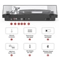 thumbnail image 3 of Tocadiscos Retrolife con transmisión por correa, Bluetooth, negro, 3 of 8