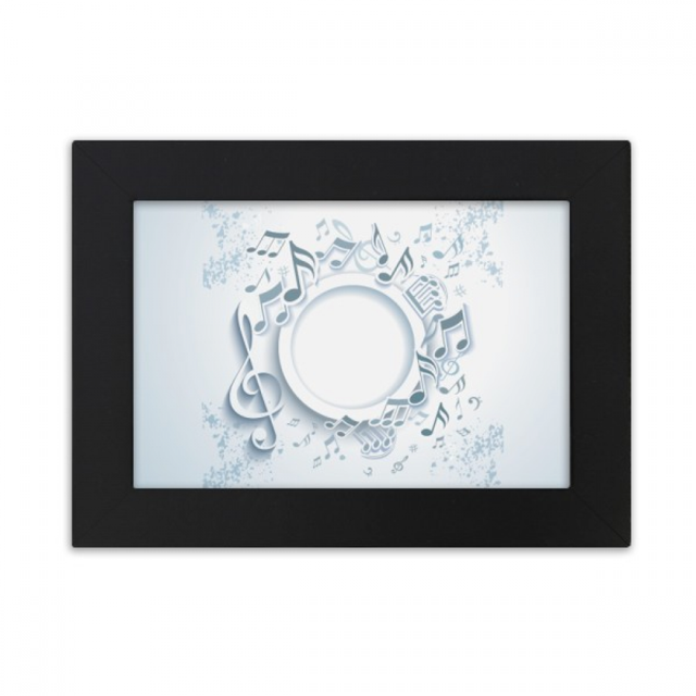 Simple Rotatg Music Notes White Desktop Photo Frame Ornaments Picture Art Painting