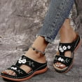 thumbnail image 2 of Leather Flower Embroidered Vintage Casual Soft Footbed Orthopedic Arch-support, 2 of 4