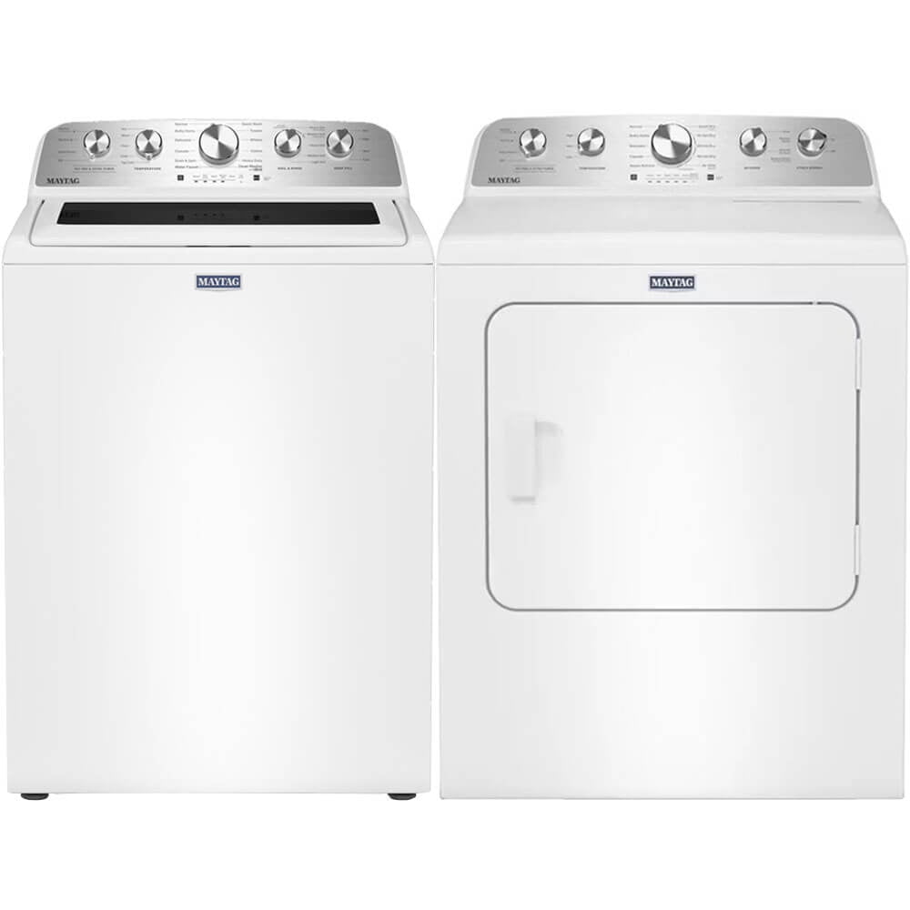 Maytag White Top Load High Efficiency 4.8 Cu. Ft. Washer/7.0 Cu. Ft. Electric Dryer Laundry Pair