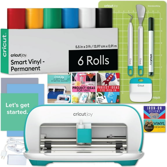 Cricut Joy Corded Electric Die-Cutting Machine with Rainbow Smart Vinyl Rolls Beginner Bundle