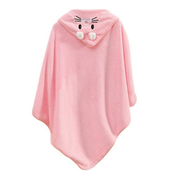 Cethrio Kids Girls Flannel Bathrobes, Soft Hooded Comfy Lightweight Sleepwear Robes Pink Size 0-4T