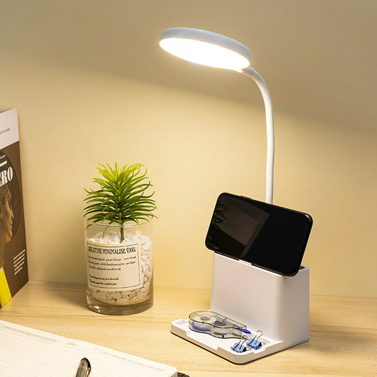Cute Night Light,battery Operated Desk Lamps For Home Office, Rechargeable  Desk Study Light For Dorm, 3 Lighting Modes, Cordlesstable Lamp With Pen Ho