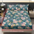 thumbnail image 4 of ZIATUBLES Vintage Floral Print Twin Size Sheet Set 3 Pcs, 1 Fitted Sheet and 2 Pillowcases, Soft Bed Sheets with Elasticized 9.8" Pocket Breathable Comfy Cooling Bedding Set, 4 of 9