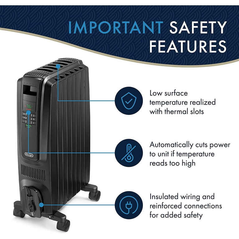 De'Longhi Dragon Digital Oil Filled Radiator Heater, 1500W