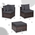 thumbnail image 2 of Gymax 4PCS Rattan Patio Conversation Furniture Set Yard Outdoor w/ Grey Cushion, 2 of 10