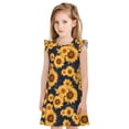 thumbnail image 1 of Balery Navy Blue Plaid Sunflower Camisón de princesa para niñas, pijama de algodón con mangas abullonadas, suave y bonito.-X-Large, 1 of 6