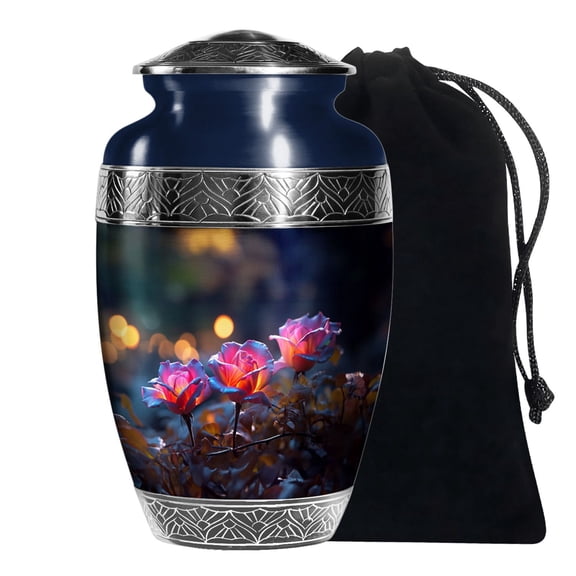 KARYLIZ Rose Burial Urns For Human Adult Ashes Female Large Funeral Urn For Male 10 Inch