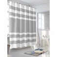 thumbnail image 3 of Gray Geometric Shower Curtain, Fringe Waterproof Shower Curtain Set with 12 Hooks Lightweight Washable Fabric Shower Curtains for Bathroom 72x84 Inches, 3 of 6