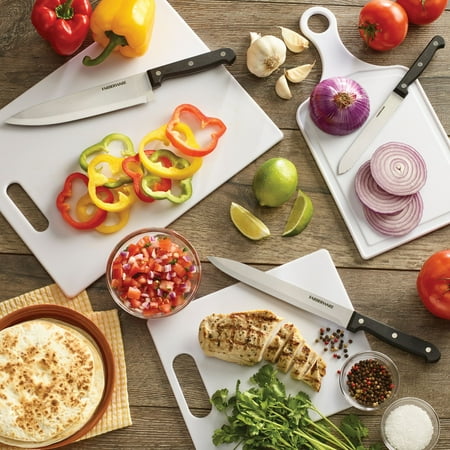 - Farberware Three Piece Essential Poly Cutting Board Set