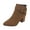 Brown, variant on Jsaierl Women's Chunky Low Heel Ankle Boots Classic Pointed Toe Side Zipper Booties Ladies Dress Boots