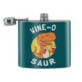 thumbnail image 2 of Wine-O Saur Dinosaur Wine Lover Funny Humor Stainless Steel 5oz Hip Drink Kidney Flask, 2 of 4