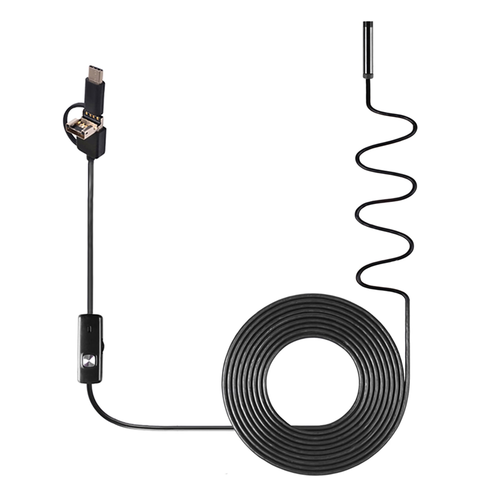 3-in-1 Industrial Endoscope Borescope Inspection Camera Built-in 6 LEDs IP67 Waterproof  Endoscope Replacement For  Smartphones/PC
