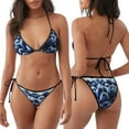 thumbnail image 3 of Bingfone Blueberry Print Women's Bikini Set, Bikini Two-piece Set - High Elastic Strap Style, Beach Pool Swimsuit - Removable Chest Pad, 3 of 6