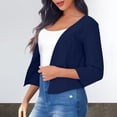 thumbnail image 5 of Jxximdong Fashion Coat for Women, Spring and Summer New Solid Color Short Suit Jacket Trendy Cardigan Top, Women's Coats Blue, 5 of 9