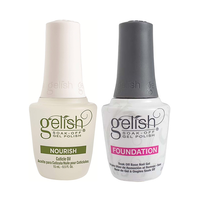 Gelish SoakOff Gel Polish Duo Nourish Cuticle Oil + Foundation Base