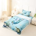 thumbnail image 5 of Erosebridal Ocean Jellyfish Turtle Print Twin Sheet Sets,First Letter J Blue Cute Axolotl Bedding For Kids 3pcs, 5 of 6