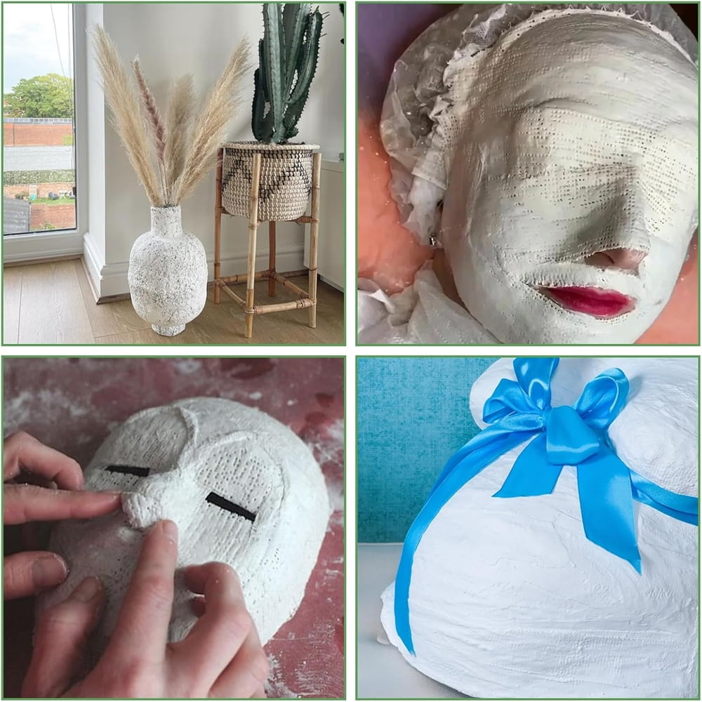 NOGIS 6 Pack White Plaster Cloth Gauze Bandages Rolls for Art Project, Belly Cast, Sculptures, Body Casts, Craft Projects, Scenery Construction - Each Roll 3 x 106 Inch (Total 53.1ft Long)