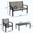 thumbnail image 2 of Ensemble de Mobilier de Patio 4 Pcs, Ensemble de Conversation Extérieur avec Causeuse, 2 Chaises Simples et Table Basse, Ensemble de Patio Moderne en Métal avec Sièges en Textilène Respirant pour Véranda, Cour Arrière, Balcon, 2 of 8