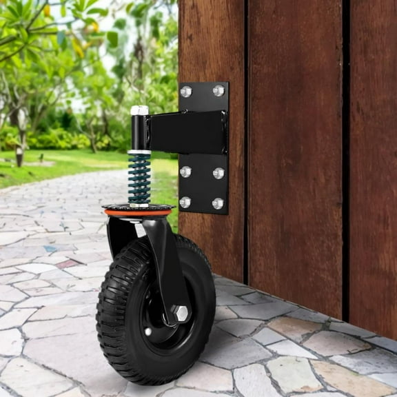 8-Inch 360° Swivel Caster Wheels for Metal Gates, Spring Loaded, Supports 600 Lbs, Great for Uneven Floors