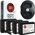 thumbnail image 1 of 4x DOT-01 Brand 2200 mAh Replacement Sony NP-FW50 Batteries and Dual Slot USB Charger for Sony SLT-A3000 Digital SLR Camera and Sony FW50, 1 of 1