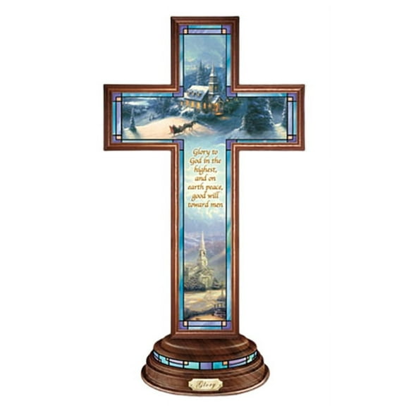 The Bradford Exchange "Glory" Issue #4 Light of Faith Illuminated Cross Collection by Thomas Kinkade 8-inches