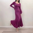 thumbnail image 2 of Vestido ajustado para mujer, otoño 2024, nuevo diseño, casual, sexy, morado, vestido de mujer, manga larga, largo hasta los tobillos, 2 of 5