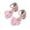 Pink, variant on Girls Heel Sandals Ankle Pearl Hook and Loop Strap Floral Open Square Toe Low Block Heel Summer Breathable Casual Dressy Princess Shoes
