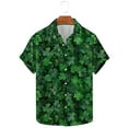 thumbnail image 2 of Mens St. Patrick's Day Bowling Shirts, Hawaiian Vintage Button Down Short Sleeve Shirts Funny Holiday Beach Tshirts, 2 of 5