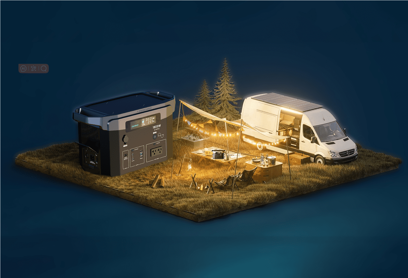Enyopro 1800W Portable Power Station w/ 120 AC Output, 3 LED Light Modes, Emergency Backup Power for Camping,Emergency, RV, Off-Grid Living