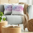 thumbnail image 5 of Ambesonne Modern Throw Pillow Cover 2 Pack, Positive Words Paint, 20", Blue Fuchsia, 5 of 7