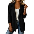 thumbnail image 2 of Xaqiouau Womens Open Front Blazer Long Sleeve Lapel Collar Slim Suit Jacket with Pockets Lined Office Casual Business Wear for Summer Fall, 2 of 8