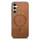 thumbnail image 2 of For Samsung Galaxy S24 Leather Back Case Compatible with MagSafe Skin-touch Phone Cover - Green, 2 of 5