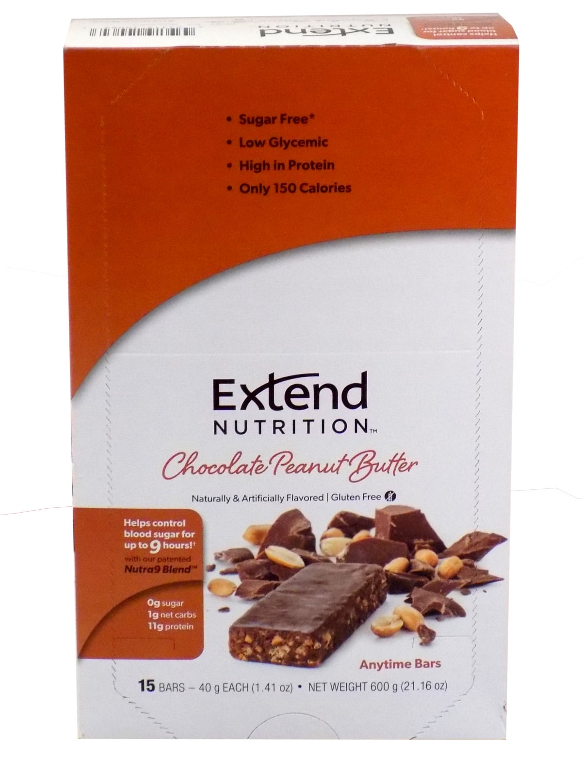 Extend Nutrition Bar, Chocolate Peanut Butter, 11g Protein, 15 Ct