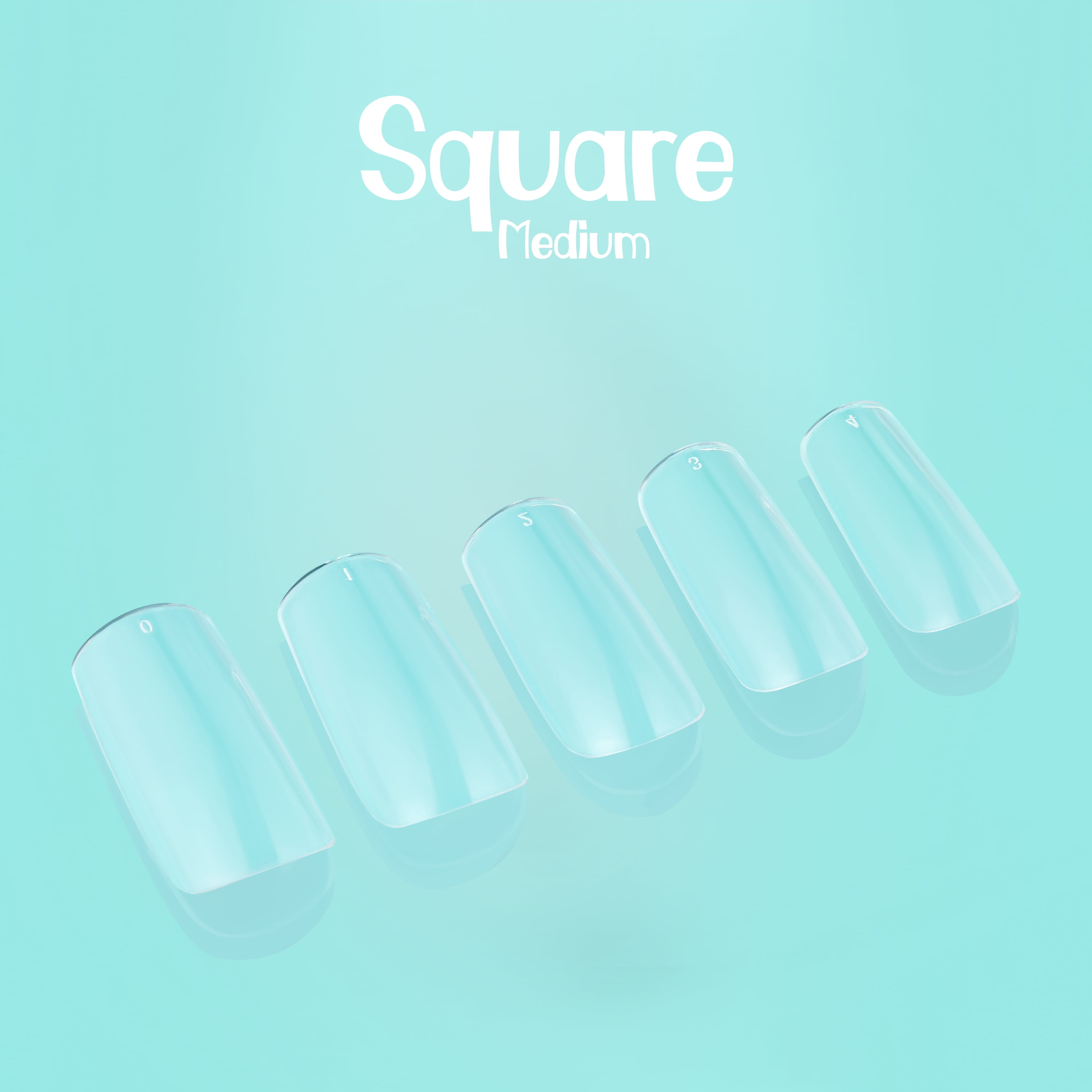 NABulous™ Clear Square Medium Soft Gel Nail Starter Kit | Professional Nail Kit | Medium Length Full Cover Nail Tips | DIY Manicure Essentials (Square Medium)