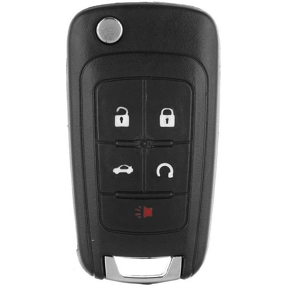 CCIYU X 1 Flip Key Fob with Key Blade (SHELL CASE) 5 buttons Replacement for 10 11 12 13 14 15 16 17 for Buick for Chevy for GMC Series with FCC OHT01060512 Fits select: 2013-2014 CHEVROLET CRUZE LS