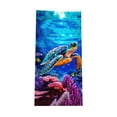 thumbnail image 2 of Amzcrzy Polyester Ocean Elements Beach Towel Oceans-Themed Beach Towel Starfishs Seashells and Sea Turtle Fast-Drying Absorbent Bath Towel Microfiber Beach Towel Non-Functional Blankets, 2 of 6