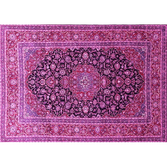 Ahgly Company Indoor Rectangle Medallion Pink Traditional Area Rugs, 6' x 9'
