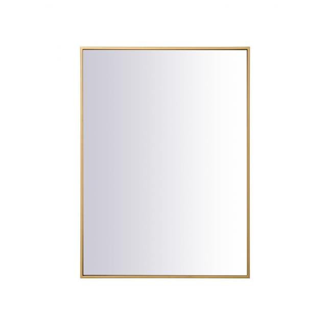 Metal Frame Rectangle Mirror In Brass, Brass Framed Mirror Rectangle